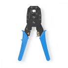 Crimp pliers | CAT5 / CAT5e / CAT6 / CAT6a / RJ10 / RJ11 / RJ45 | Fogó / Lehántás / Szigetelés Eltávolítás | ABS / Acél | Kék