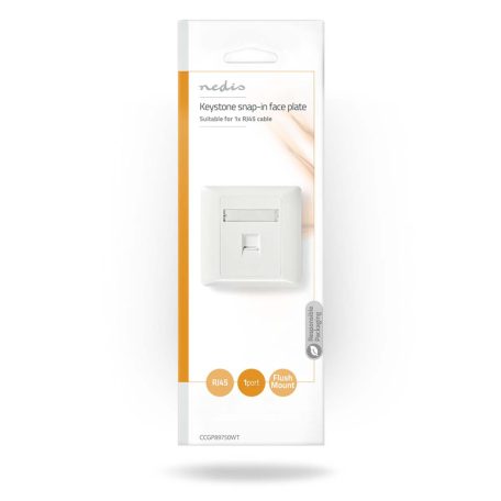 Network Keystone előlap | Előlap RJ45 | 1-Port port(s) | ABS | Fehér | Boríték