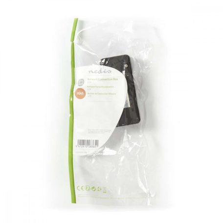 Network Connection Box | RJ45 | Nikkelezett | ABS | Fekete | Műanyag Zacskó