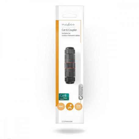 Hálózati csatlakozó | Kinti | CAT6 | Árnyékolt | RJ45 Aljzat | RJ45 Aljzat | Egyenes | PVC | Doboz