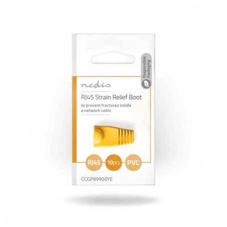 Húzásirányú tehermentesítő tömítés | RJ45 | PVC | Sárga | Műanyag Zacskó | 10 db