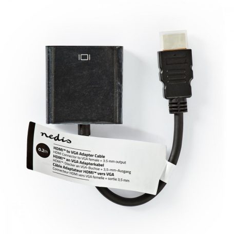 HDMI™ kábel | HDMI™ Csatlakozó | VGA Aljzat | 1080p | Nikkelezett | 0.20 m | Egyenes | PVC | Fekete | Papírfüles