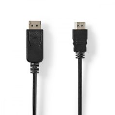   DisplayPort kábel | DisplayPort Dugasz | HDMI™ Dugasz | 4K@30Hz | Nikkelezett | 2.00 m | Kerek | PVC | Fekete | Papírfüles
