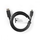 DisplayPort kábel | DisplayPort Dugasz | HDMI™ Dugasz | 4K@30Hz | Nikkelezett | 2.00 m | Kerek | PVC | Fekete | Papírfüles