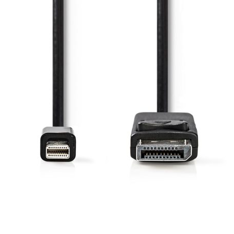Mini DisplayPort kábel | DisplayPort 1.2 | Mini DisplayPort Dugasz | DisplayPort Dugasz | 21.6 Gbps | Nikkelezett | 2.00 m | Kerek | PVC | Fekete | Papírfüles