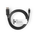 Mini DisplayPort kábel | DisplayPort 1.2 | Mini DisplayPort Dugasz | DisplayPort Dugasz | 21.6 Gbps | Nikkelezett | 2.00 m | Kerek | PVC | Fekete | Papírfüles
