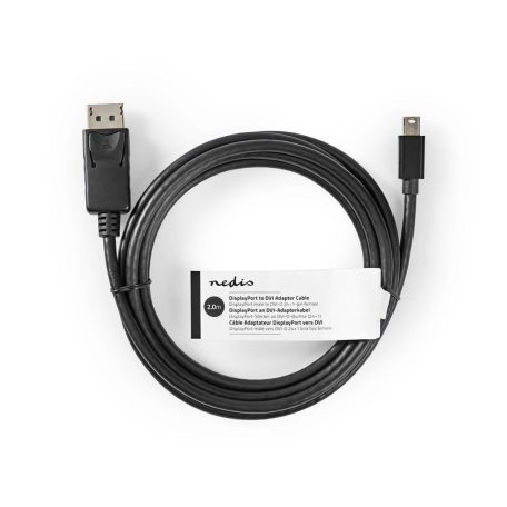 Mini DisplayPort kábel | DisplayPort 1.2 | Mini DisplayPort Dugasz | DisplayPort Dugasz | 21.6 Gbps | Nikkelezett | 2.00 m | Kerek | PVC | Fekete | Papírfüles
