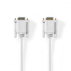   Null modem kábellel | D-SUB 9-Tűs Aljzat | D-SUB 9-Tűs Aljzat | Nikkelezett | 2.00 m | Kerek | PVC | Elefántcsont | Papírfüles