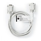 Null modem kábellel | D-SUB 9-Tűs Aljzat | D-SUB 9-Tűs Aljzat | Nikkelezett | 2.00 m | Kerek | PVC | Elefántcsont | Papírfüles