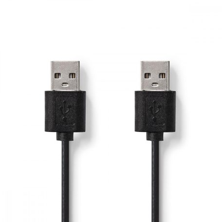 USB kábel | USB 2.0 | USB-A Dugasz | USB-A Dugasz | 4.5 W | 480 Mbps | Nikkelezett | 3.00 m | Kerek | PVC | Fekete | Papírfüles