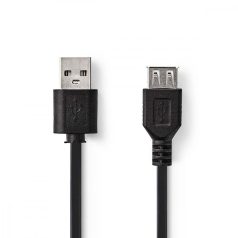   USB kábel | USB 2.0 | USB-A Dugasz | USB-A Aljzat | 4.5 W | 480 Mbps | Nikkelezett | 3.00 m | Kerek | PVC | Fekete | Papírfüles