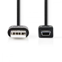   USB kábel | USB 2.0 | USB-A Dugasz | USB Mini-B 5 Érintkezős Dugasz | 7.5 W | 480 Mbps | Nikkelezett | 1.00 m | Kerek | PVC | Fekete | Papírfüles