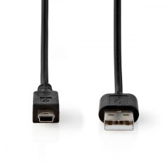  USB kábel | USB 2.0 | USB-A Dugasz | USB Mini-B 5 Érintkezős Dugasz | 5.5 W | 480 Mbps | Nikkelezett | 2.00 m | Kerek | PVC | Fekete | Papírfüles