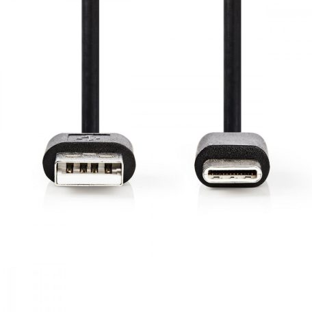 USB kábel | USB 2.0 | USB-A Dugasz | USB-C™ Dugasz | 2.5 W | 480 Mbps | Nikkelezett | 1.00 m | Kerek | PVC | Fekete | Papírfüles