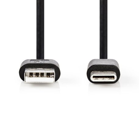 USB kábel | USB 2.0 | USB-A Dugasz | USB-C™ Dugasz | 2.5 W | 480 Mbps | Nikkelezett | 2.00 m | Kerek | PVC | Fekete | Papírfüles