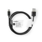 USB kábel | USB 2.0 | USB-A Dugasz | USB-C™ Dugasz | 2.5 W | 480 Mbps | Nikkelezett | 2.00 m | Kerek | PVC | Fekete | Papírfüles