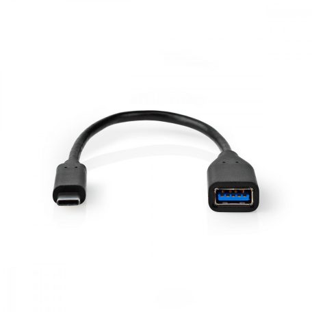 USB-C™ Adapter | USB 3.2 Gen 1 | USB-C™ Dugasz | USB-A Aljzat | 5 Gbps | OTG | 0.20 m | Kerek | Nikkelezett | PVC | Fekete | Papírfüles