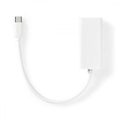   USB-C™ Adapter | USB 3.2 Gen 1 | USB-C™ Dugasz | RJ45 Aljzat | 100 Mbps | 0.20 m | Kerek | Nikkelezett | PVC | Fehér | Papírfüles