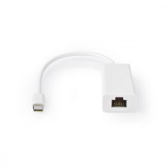  USB-C™ Adapter | USB 3.2 Gen 1 | USB-C™ Dugasz | RJ45 Aljzat | 100 Mbps | 0.20 m | Kerek | Nikkelezett | PVC | Fehér | Papírfüles