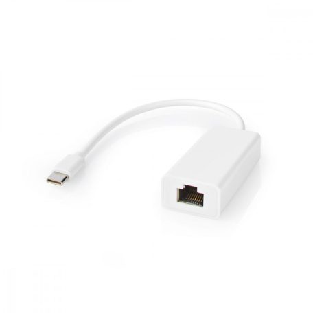 USB-C™ Adapter | USB 3.2 Gen 1 | USB-C™ Dugasz | RJ45 Aljzat | 100 Mbps | 0.20 m | Kerek | Nikkelezett | PVC | Fehér | Papírfüles