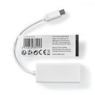 USB-C™ Adapter | USB 3.2 Gen 1 | USB-C™ Dugasz | RJ45 Aljzat | 100 Mbps | 0.20 m | Kerek | Nikkelezett | PVC | Fehér | Papírfüles
