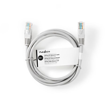 CAT5e hálózati kábel | U/UTP | RJ45 Dugasz | RJ45 Dugasz | 20.0 m | Kerek | PVC | Szürke | Papírfüles