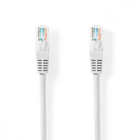 CAT5e hálózati kábel | U/UTP | RJ45 Dugasz | RJ45 Dugasz | 2.00 m | Kerek | PVC | Fehér | Papírfüles
