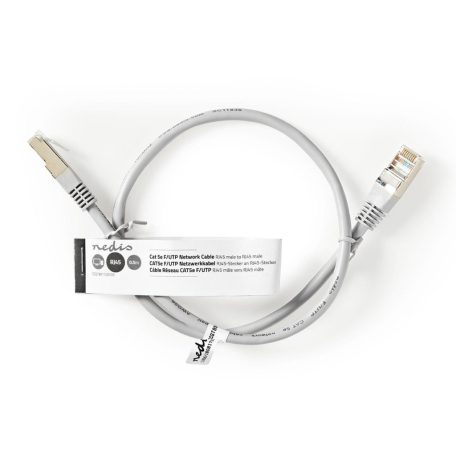 CAT5e hálózati kábel | F/UTP | RJ45 Dugasz | RJ45 Dugasz | 0.50 m | Kerek | PVC | Szürke | Papírfüles