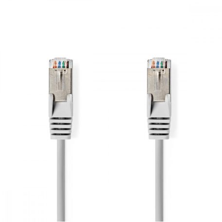 CAT6a hálózati kábel | SF/UTP | RJ45 Dugasz | RJ45 Dugasz | 5.00 m | Kerek | PVC | Szürke | Papírfüles