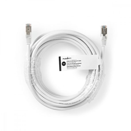 CAT6a hálózati kábel | SF/UTP | RJ45 Dugasz | RJ45 Dugasz | 10.0 m | Kerek | PVC | Fehér | Papírfüles