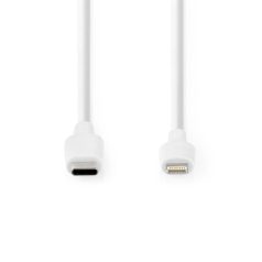   Lightning Kábel | USB 2.0 | Apple Lightning, 8 Pólusú | USB-C™ Dugasz | 480 Mbps | Nikkelezett | 2.00 m | Kerek | PVC | Fehér | Doboz