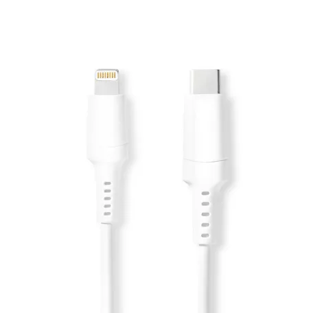 Lightning Kábel | USB 2.0 | Apple Lightning, 8 Pólusú | USB-C™ Dugasz | 480 Mbps | Nikkelezett | 2.00 m | Kerek | PVC | Fehér | Doboz