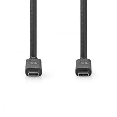   USB kábel | USB 3.2 Gen 1 | USB-C™ Dugasz | USB-C™ Dugasz | 100 W | 5 Gbps | Nikkelezett | 2.00 m | Kerek | PVC | Fekete | Doboz
