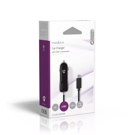 Autós Töltő | 18 W | 1x 3.0 A | Kimenő csatlakozók száma: 1 | USB-C™ (Rögzített) Kábel | 1.00 m | Single Voltage Output