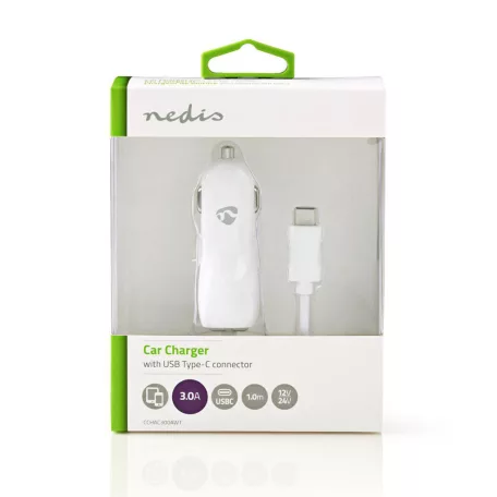 Autós Töltő | 15 W | 1x 3.0 A | Kimenő csatlakozók száma: 1 | USB-C™ (Rögzített) Kábel | 1.00 m | Single Voltage Output