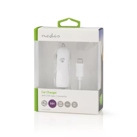 Autós Töltő | 15 W | 1x 3.0 A | Kimenő csatlakozók száma: 1 | USB-C™ (Rögzített) Kábel | 1.00 m | Single Voltage Output