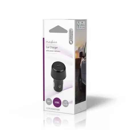 Autós Töltő | 30 W | 2.0 / 3.0 A | Kimenő csatlakozók száma: 1 | Csatlakozó típusa: USB-C™ | Automatikus Feszültség Kiválasztás