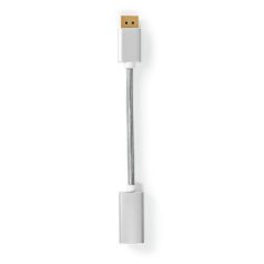   DisplayPort kábel | DisplayPort Dugasz | HDMI™ Kimenet | 4K@60Hz | Aranyozott | 0.20 m | Kerek | Márkás | Ezüst | Ablakos Fedő Doboz