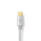 Lightning Kábel | USB 2.0 | Apple Lightning, 8 Pólusú | USB-C™ Dugasz | 480 Mbps | Aranyozott | 1.00 m | Kerek | Márkás / Nejlon Tok | Alumínium / Ezüst | Ablakos Fedő Doboz