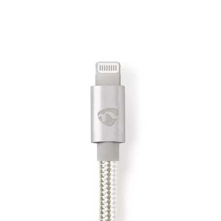 Lightning Kábel | USB 2.0 | Apple Lightning, 8 Pólusú | USB-C™ Dugasz | 480 Mbps | Aranyozott | 1.00 m | Kerek | Márkás / Nejlon Tok | Alumínium / Ezüst | Ablakos Fedő Doboz