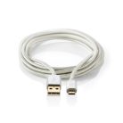 USB kábel | USB 2.0 | USB-A Dugasz | USB Micro-B Dugasz | 15 W | 480 Mbps | Aranyozott | 2.00 m | Kerek | Márkás / Nejlon Tok | Alumínium | Ablakos Fedő Doboz