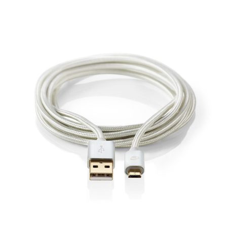 USB kábel | USB 2.0 | USB-A Dugasz | USB Micro-B Dugasz | 15 W | 480 Mbps | Aranyozott | 2.00 m | Kerek | Márkás / Nejlon Tok | Alumínium | Ablakos Fedő Doboz