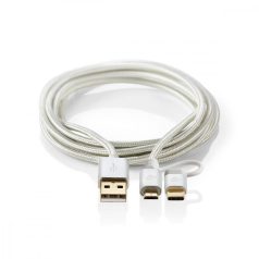   2 az 1-ben kábel | USB 2.0 | USB-A Dugasz | USB-C™ Dugasz | 480 Mbps | 1.00 m | Aranyozott | Kerek | Márkás | Alumínium | Ablakos Fedő Doboz