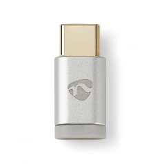   USB-C™ Adapter | USB 2.0 | USB-C™ Dugasz | USB Micro-B Aljzat | 480 Mbps | Kerek | Aranyozott | Ezüst | Ablakos Fedő Doboz