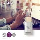 USB-C™ Adapter | USB 2.0 | USB-C™ Dugasz | USB Micro-B Aljzat | 480 Mbps | Kerek | Aranyozott | Ezüst | Ablakos Fedő Doboz