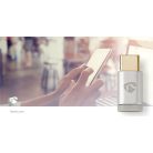 USB-C™ Adapter | USB 2.0 | USB-C™ Dugasz | USB Micro-B Aljzat | 480 Mbps | Kerek | Aranyozott | Ezüst | Ablakos Fedő Doboz