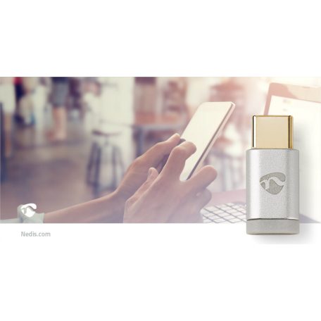 USB-C™ Adapter | USB 2.0 | USB-C™ Dugasz | USB Micro-B Aljzat | 480 Mbps | Kerek | Aranyozott | Ezüst | Ablakos Fedő Doboz