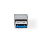 USB-A Adapter | USB 3.2 Gen 1 | USB-A Dugasz | USB-C™ Aljzat | 5 Gbps | Kerek | Nikkelezett | Ezüst | Fedődoboz