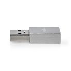 USB-A Adapter | USB 3.2 Gen 1 | USB-A Dugasz | USB-C™ Aljzat | 5 Gbps | Kerek | Nikkelezett | Ezüst | Fedődoboz