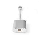 USB-C™ Adapter | USB 3.2 Gen 1 | USB-C™ Dugasz | Mini DisplayPort Aljzat | Power delivery | 0.20 m | Kerek | Aranyozott | Márkás / Nejlon Tok | Ezüst | Ablakos Fedő Doboz